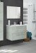 Badezimmer-Set >ARUBA< in Beton-Grau / Spiegel - 80x57x45 (BxHxT)