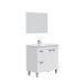Badezimmer-Set >AKTIVA< in weiß glänzend / Spiegel - 80x80x45 (BxHxT)