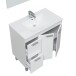 Badezimmer-Set >AKTIVA< in weiß glänzend / Spiegel - 80x80x45 (BxHxT)
