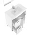 Badezimmer-Set >AKTIVA< in weiß glänzend / Spiegel - 80x80x45 (BxHxT)