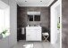 Badezimmer-Set >AKTIVA< in weiß glänzend / Spiegel - 80x80x45 (BxHxT)
