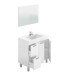 Badezimmer-Set >AKTIVA< in weiß glänzend / Spiegel - 80x80x45 (BxHxT)