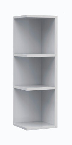 Hängeregal >Eckmodul Badezimmerschrank< in Weiß Hochglanz - 20x65x21 (BxHxT)