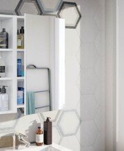 Badezimmerspiegelschrank >Bad-Spiegelschrank 40< in weiß glänzend