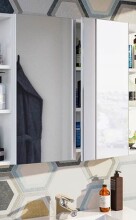 Badezimmerspiegelschrank >Bad-Spiegelschrank 60< in weiß glänzend