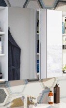 Badezimmerspiegelschrank >Bad-Spiegelschrank 60< in weiß glänzend