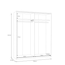Schiebetürenschrank >SCHACH&MATT 2< in weiss / Spiegel - 170,3x210,5x61,2cm (BxHxT)
