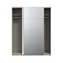 Schiebetürenschrank >SCHACH&MATT 2< in weiss / Spiegel - 170,3x210,5x61,2cm (BxHxT)