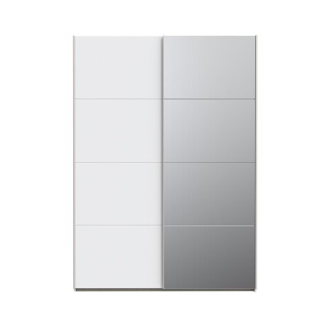Schiebetürenschrank >SCHACH&MATT 2< in weiss - 150,1x210,5x61,2cm (BxHxT)