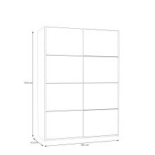 Schiebetürenschrank >SCHACH&MATT 2< in weiss - 150,1x210,5x61,2cm (BxHxT)