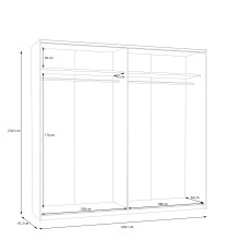 Schiebetürenschrank >SCHACH&MATT 2< in Artisan Eiche/ Weiß - 220,1x210,5x61,2 (BxHxT)