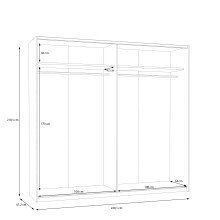 Schiebetürenschrank >SCHACH&MATT 2< in Artisan Eiche/ Weiß - 220,1x210,5x61,2 (BxHxT)