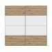 Schiebetürenschrank >SCHACH&MATT 2< in Artisan Eiche/ Weiß - 220,1x210,5x61,2 (BxHxT)