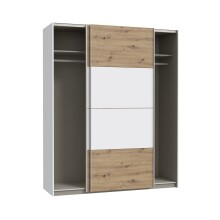 Schiebetürenschrank >SCHACH&MATT 2< in Weiss / Artisan Eiche - 170,3x210,5x61,2cm B/H/T
