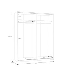 Schiebetürenschrank >SCHACH&MATT 2< in Weiss / Artisan Eiche - 170,3x210,5x61,2cm B/H/T