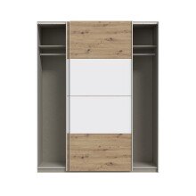 Schiebetürenschrank >SCHACH&MATT 2< in Weiss / Artisan Eiche - 170,3x210,5x61,2cm B/H/T