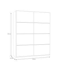 Schiebetürenschrank >SCHACH&MATT 2< in Weiss - 170,3x210,5x61,2cm (BxHxT)