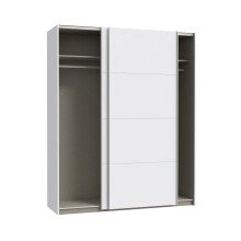 Schiebetürenschrank >SCHACH&MATT 2< in Weiss - 170,3x210,5x61,2cm (BxHxT)