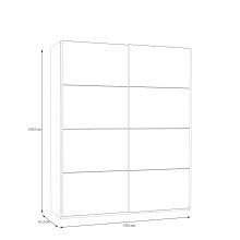 Schiebetürenschrank >SCHACH&MATT 2< in Weiss - 170,3x210,5x61,2cm (BxHxT)