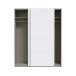 Schiebetürenschrank >SCHACH&MATT 2< in Weiss - 170,3x210,5x61,2cm (BxHxT)