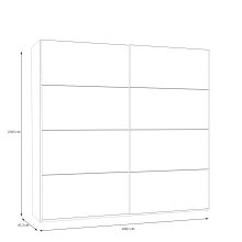 Schiebetürenschrank >SCHACH&MATT 2< in weiss - 220,1x210,5x61,2cm (BxHxT)
