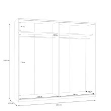 Schiebetürenschrank >SCHACH&MATT 2< in weiss - 220,1x210,5x61,2cm (BxHxT)