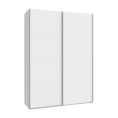 Schiebetürenschrank >SCHACH&MATT 2< in Weiss - 150,1x210,5x61,2cm (BxHxT)