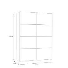 Schiebetürenschrank >SCHACH&MATT 2< in Weiss - 150,1x210,5x61,2cm (BxHxT)