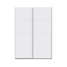 Schiebetürenschrank >SCHACH&MATT 2< in Weiss - 150,1x210,5x61,2cm (BxHxT)
