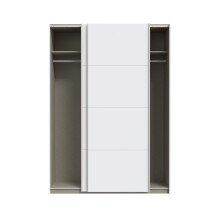 Schiebetürenschrank >SCHACH&MATT 2< in Weiss - 150,1x210,5x61,2cm (BxHxT)