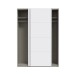 Schiebetürenschrank >SCHACH&MATT 2< in Weiss - 150,1x210,5x61,2cm (BxHxT)