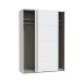 Schiebetürenschrank >SCHACH&MATT 2< in Weiss - 150,1x210,5x61,2cm (BxHxT)