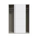 Schiebetürenschrank >SCHACH&MATT 2< in Weiss - 150,1x210,5x61,2cm (BxHxT)