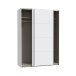 Schiebetürenschrank >SCHACH&MATT 2< in Weiss - 150,1x210,5x61,2cm (BxHxT)
