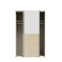 Schiebetürenschrank >Schach&matt< in Weiss  / Puccini Eiche - 120,1x190,5x61,2cm B/H/T