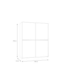 Schiebetürenschrank >Schach&matt< in Weiss  / Puccini Eiche - 150,1x190,5x61,2cm B/H/T
