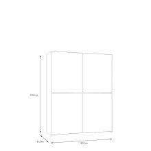Schiebetürenschrank >Schach&matt< in Weiss  / Puccini Eiche - 150,1x190,5x61,2cm B/H/T