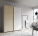 Schiebetürenschrank >Schach&matt< in Weiss  / Puccini Eiche - 150,1x190,5x61,2cm B/H/T