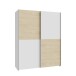 Schiebetürenschrank >Schach&matt< in Weiss  / Puccini Eiche - 150,1x190,5x61,2cm B/H/T