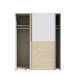 Schiebetürenschrank >Schach&matt< in Weiss  / Puccini Eiche - 150,1x190,5x61,2cm B/H/T