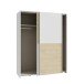 Schiebetürenschrank >Schach&matt< in Weiss  / Puccini Eiche - 150,1x190,5x61,2cm B/H/T