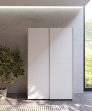 Schiebetürenschrank >Schach&matt< in Weiss - 120,1x190,5x61,2cm (BxHxT)