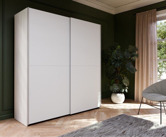 Schiebetürenschrank >Schach&matt< in Weiss - 170,3x190,5x61,2cm (BxHxT)