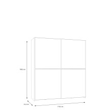 Schiebetürenschrank >Schach&matt< in Weiss - 170,3x190,5x61,2cm (BxHxT)