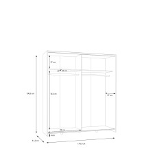 Schiebetürenschrank >Schach&matt< in Weiss - 170,3x190,5x61,2cm (BxHxT)