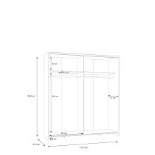 Schiebetürenschrank >Schach&matt< in Weiss - 170,3x190,5x61,2cm (BxHxT)