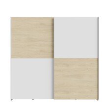 Schiebetürenschrank >Schach&matt< in Weiss /Puccini Eiche  - 200,1x190,5x61,2 (BxHxT)