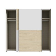 Schiebetürenschrank >Schach&matt< in Weiss /Puccini Eiche  - 200,1x190,5x61,2 (BxHxT)