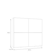 Schiebetürenschrank >Schach&matt< in Weiss /Puccini Eiche  - 200,1x190,5x61,2 (BxHxT)