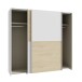 Schiebetürenschrank >Schach&matt< in Weiss /Puccini Eiche  - 200,1x190,5x61,2 (BxHxT)